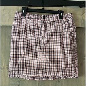 Christopher‎ & Banks pink/purple checked skort Women's size 8 Preppy Plaid